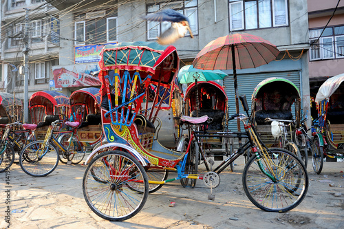 Fototapeta Rickshaw népalais