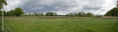 Forelands Oosterhesselen. Drente. Panorama. Meadows and forest. Drostendiep. photo