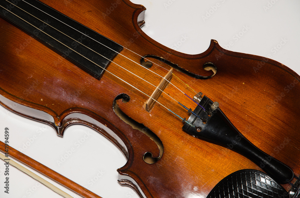 Fototapeta premium Dettagli di un antico violino in legno