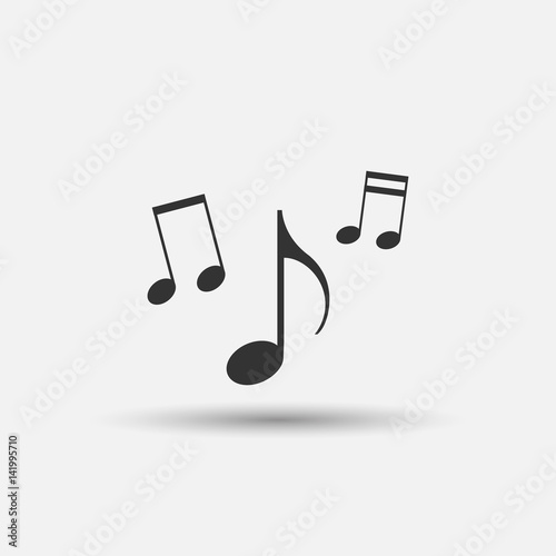 Pictograph of music note. Note icon. Vector illustration.