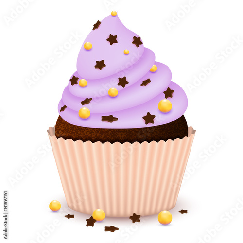 Chocolate cupcake with decorate