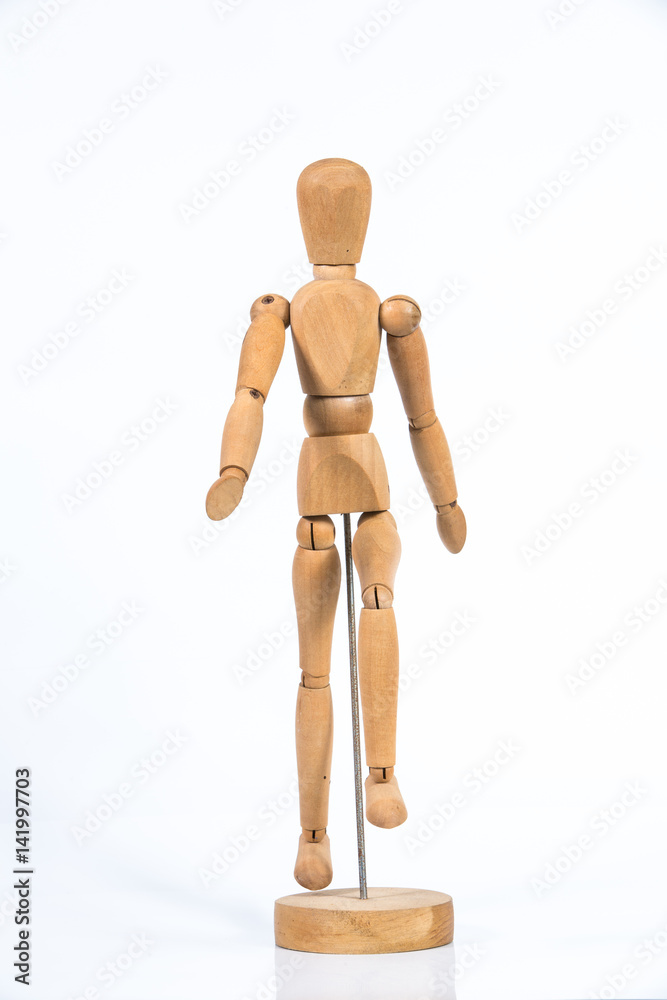 Wooden figure stand isolated on white background Wooden figure stand isolated on white background