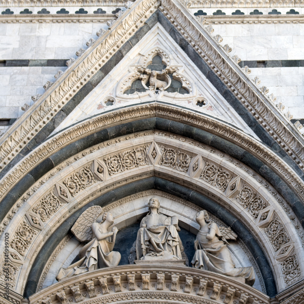 Architectural details of Siena Cathedral