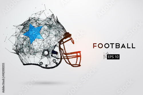 American Football Helmet in black. Vector illustration