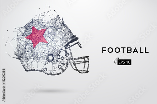 American Football Helmet in black. Vector illustration