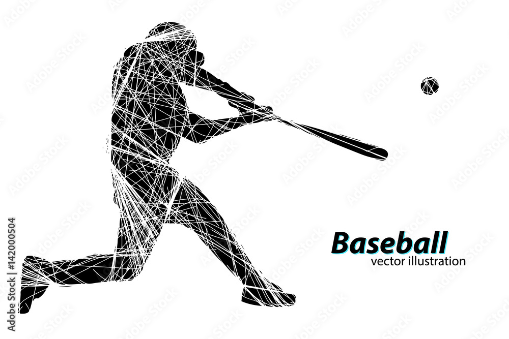 Fototapeta premium Silhouette of a baseball player. Vector illustration