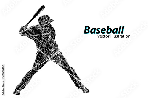 Silhouette of a baseball player. Vector illustration