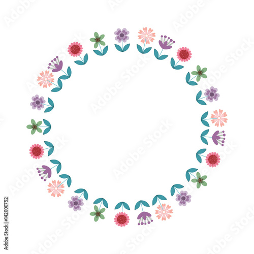 floral wreath decoration card vector illustration design