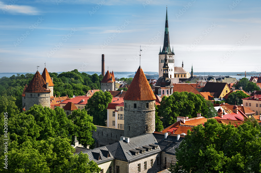 Old Town from St. Olaf's Church Tower. Tallinn, Estonia.