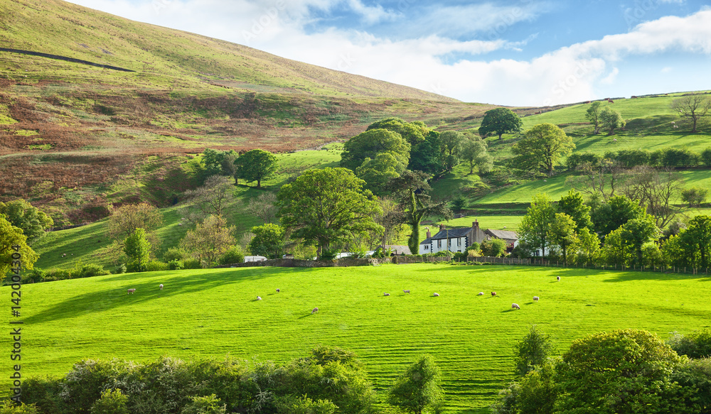 Beautiful spring landscape in Lake District National Park, Cumbria, England, UK.