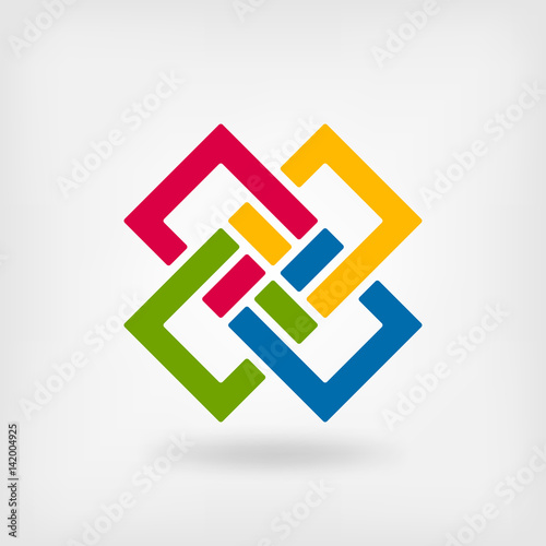 abstract interlocking squares