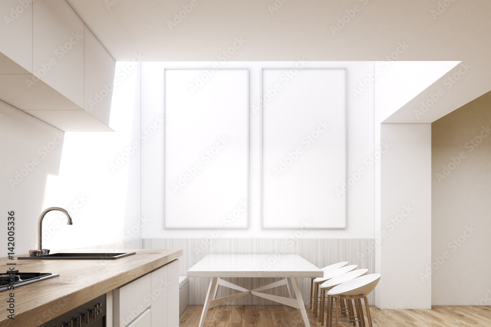Fototapeta premium Dining room interior with square table