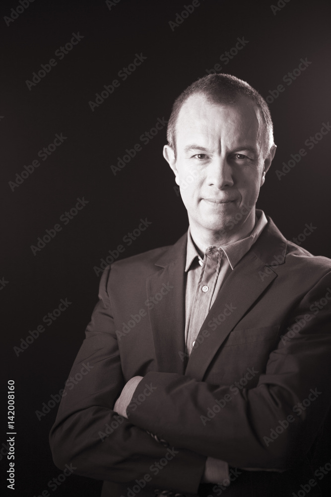 Businessman in suit no tie Businessman in suit no tie
