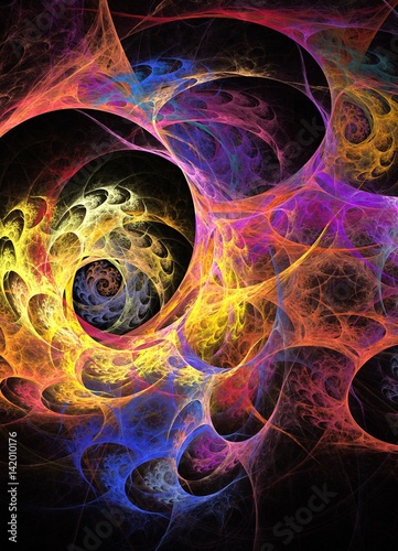 fractal colorful crossing on black background