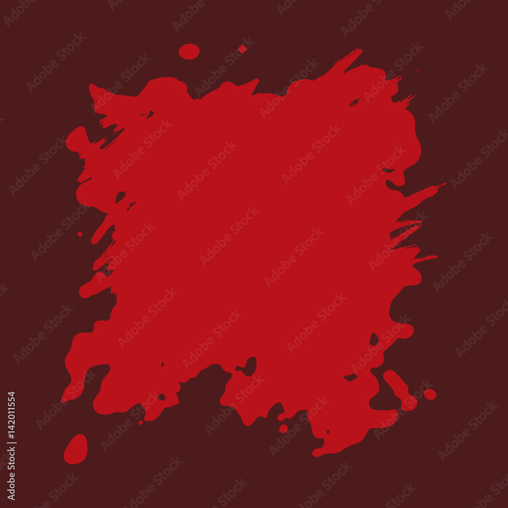 Splash Frame for text Print Cover Template in Red Color Splashes for Design Art Brush Strokes