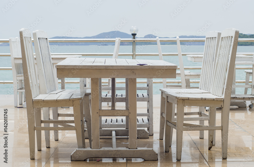 table setting by the sea