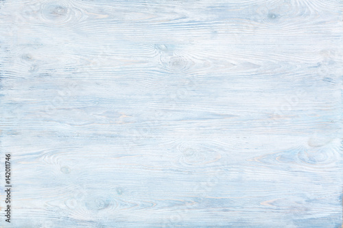 Blue painted wooden planks background texture.