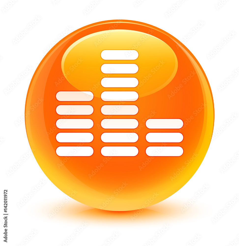 Equalizer icon glassy orange round button Equalizer icon glassy orange round button