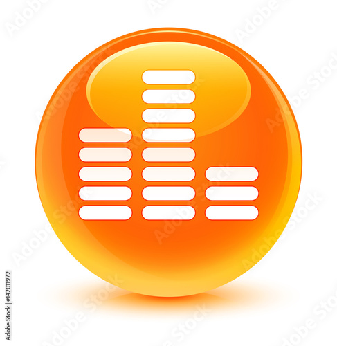 Equalizer icon glassy orange round button