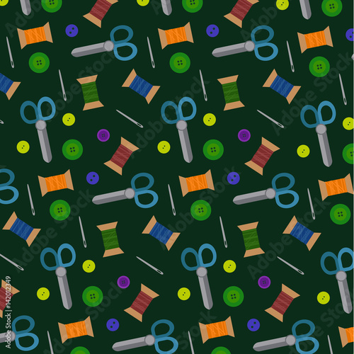 Flat tailoring pattern dark vector