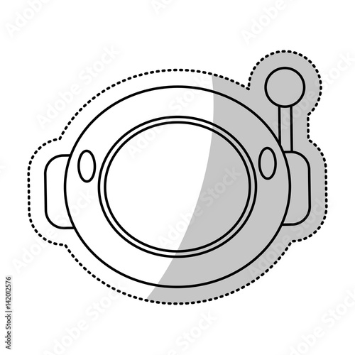 helmet astronaut space outline vector illustration eps 10