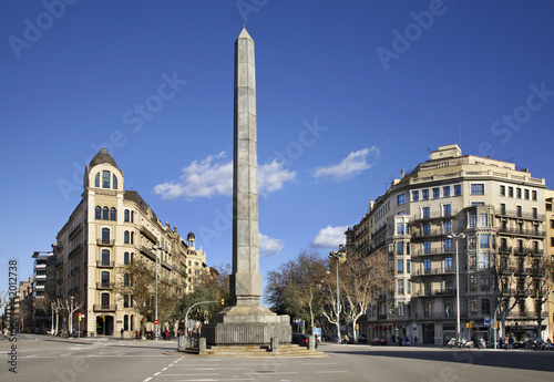 Crossing of Passeig de Gracia and Diagonal avenues in Barcelona. Spain