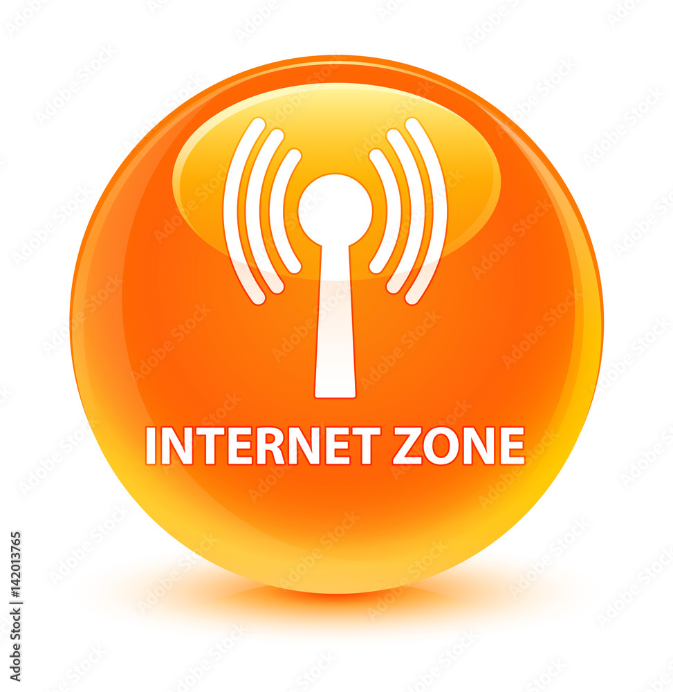 Internet zone (wlan network) glassy orange round button Internet zone (wlan network) glassy orange round button