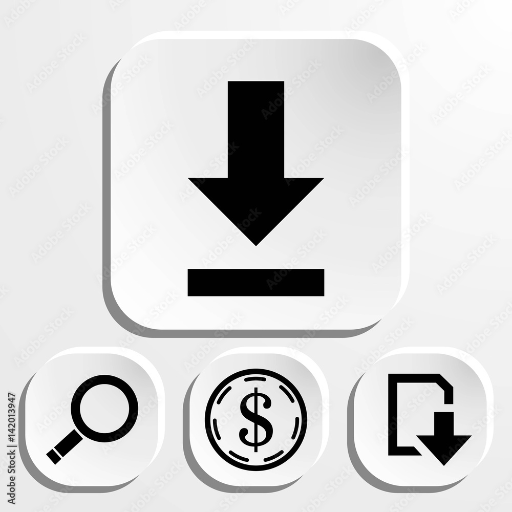 download icon stock vector illustration flat design download icon stock vector illustration flat design