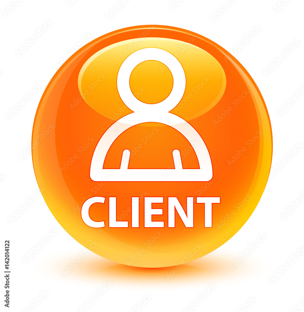 Client (member icon) glassy orange round button Client (member icon) glassy orange round button