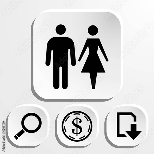 man and woman icon stock vector illustration flat design