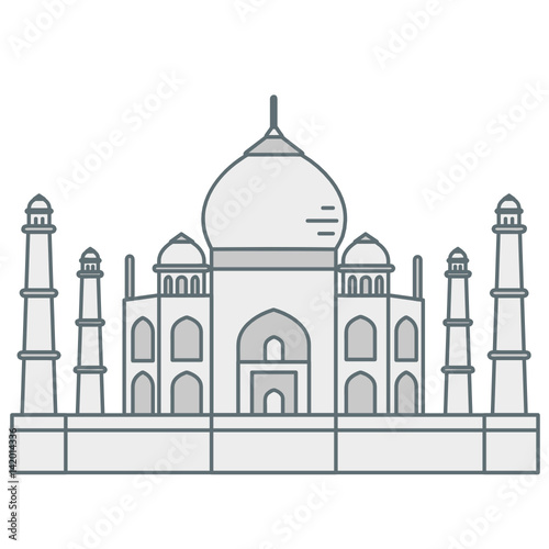 Taj Mahal Filled Outline