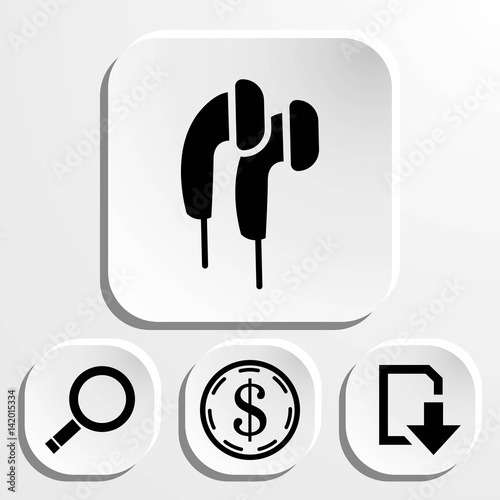 Headphones icon stock vector illustration flat design