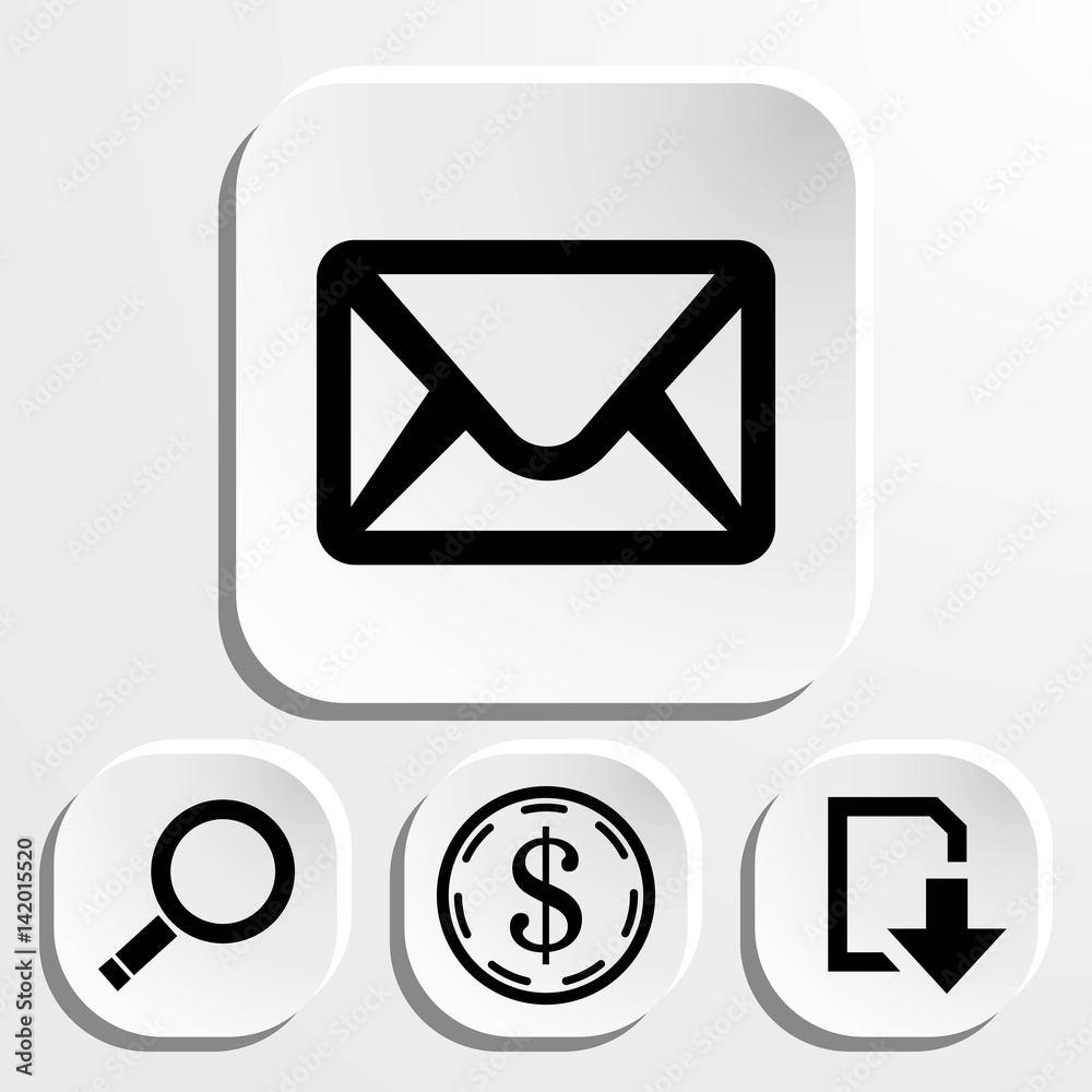 Envelope Mail icon, vector illustration. Flat design style Envelope Mail icon, vector illustration. Flat design style