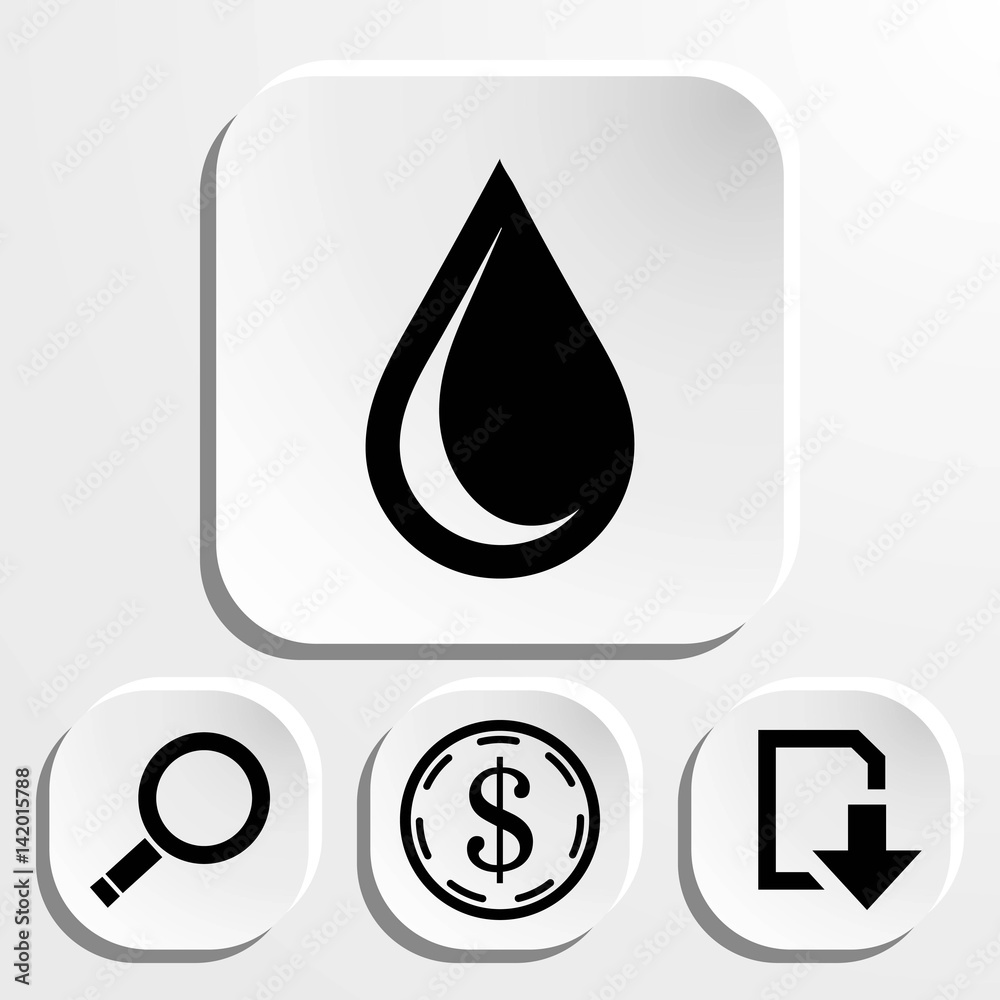 Drop icon, vector illustration. Flat design style Drop icon, vector illustration. Flat design style