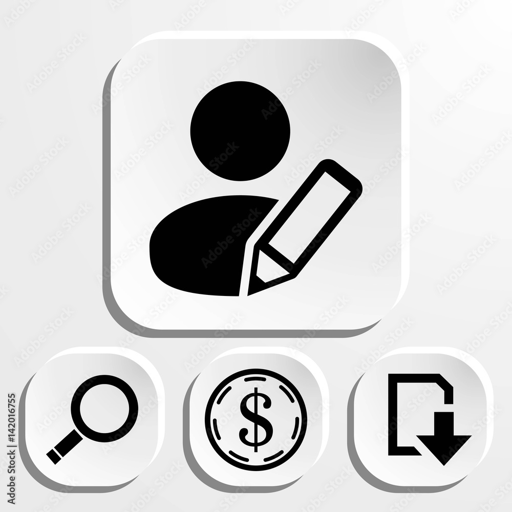 user pen icon stock vector illustration flat design user pen icon stock vector illustration flat design