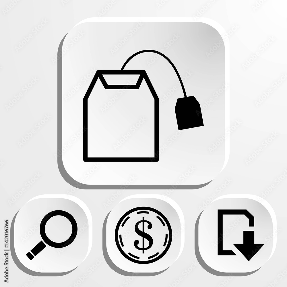 tea bag icon stock vector illustration flat design