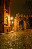 Historical architecture of Torun at night. Poland. Europe.