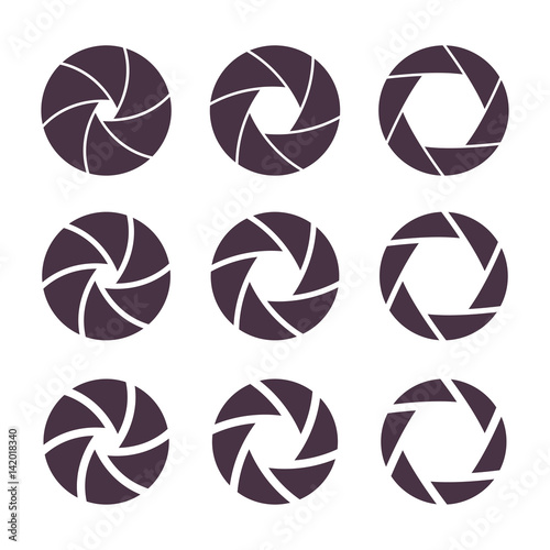 Camera shutter aperture icons