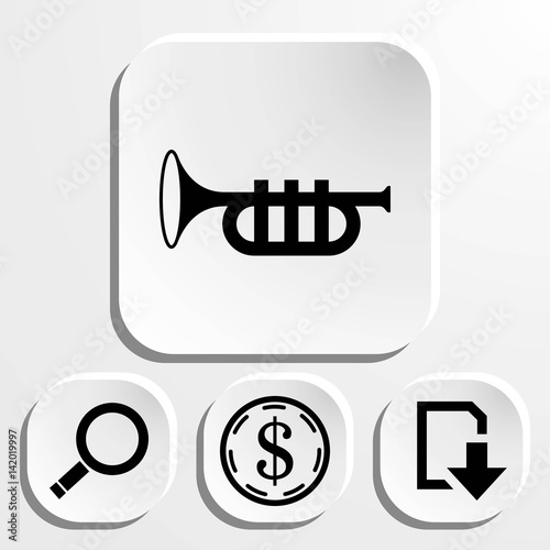 trumpet icon stock vector illustration flat design