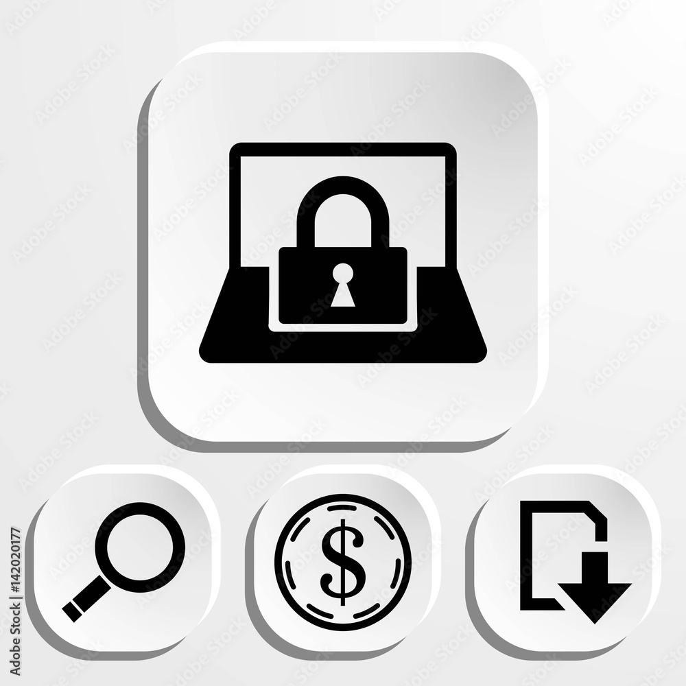 laptop lock icon stock vector illustration flat design laptop lock icon stock vector illustration flat design