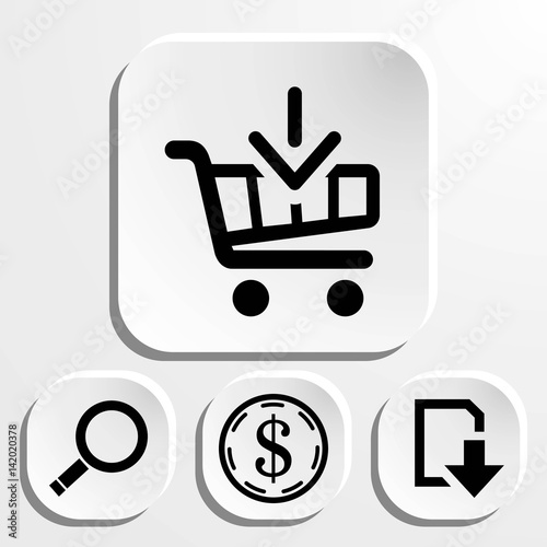 shopping cart icon stock vector illustration flat design