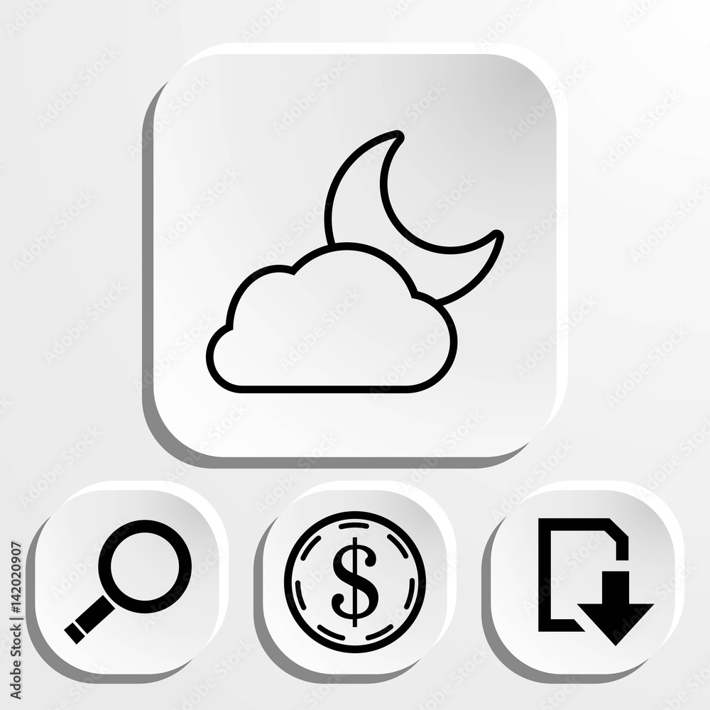 moon and cloud icon stock vector illustration flat design moon and cloud icon stock vector illustration flat design