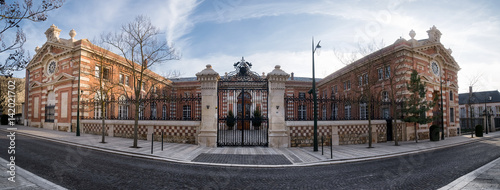 Panoramic view on champagne production house in Epernay, France