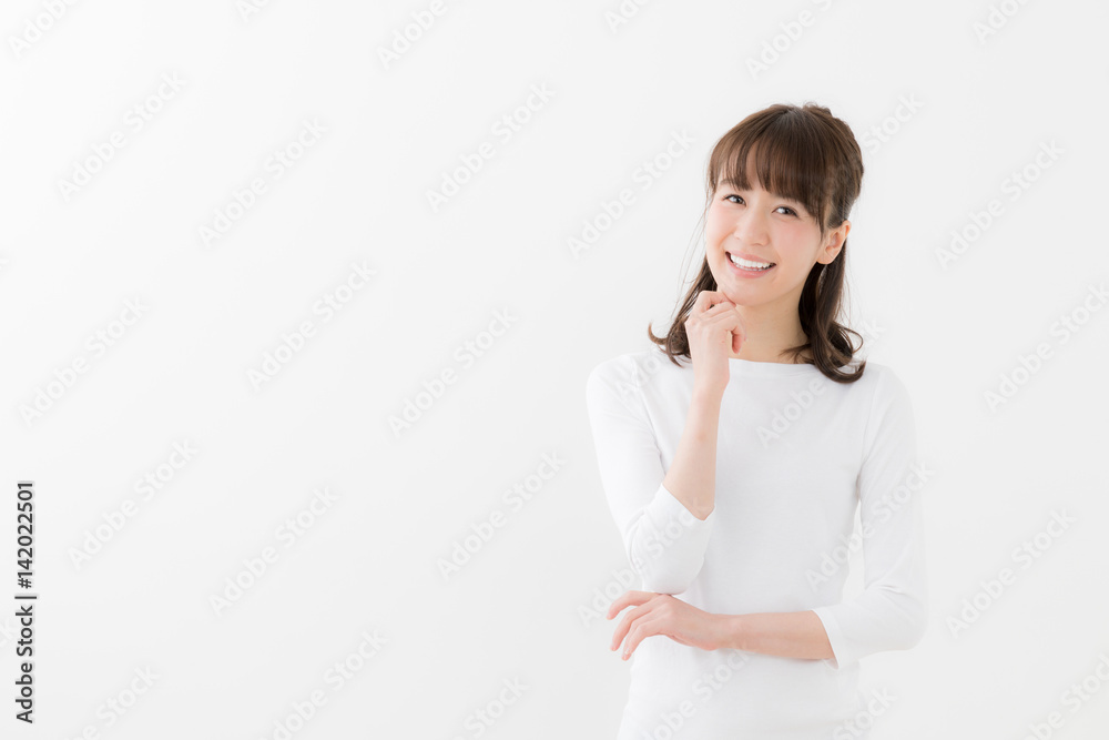 portrait of young asian woman isolated on white background portrait of young asian woman isolated on white background