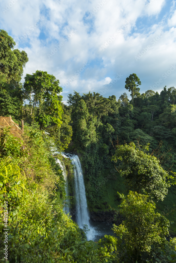 waterfall in Laos, Khong international river