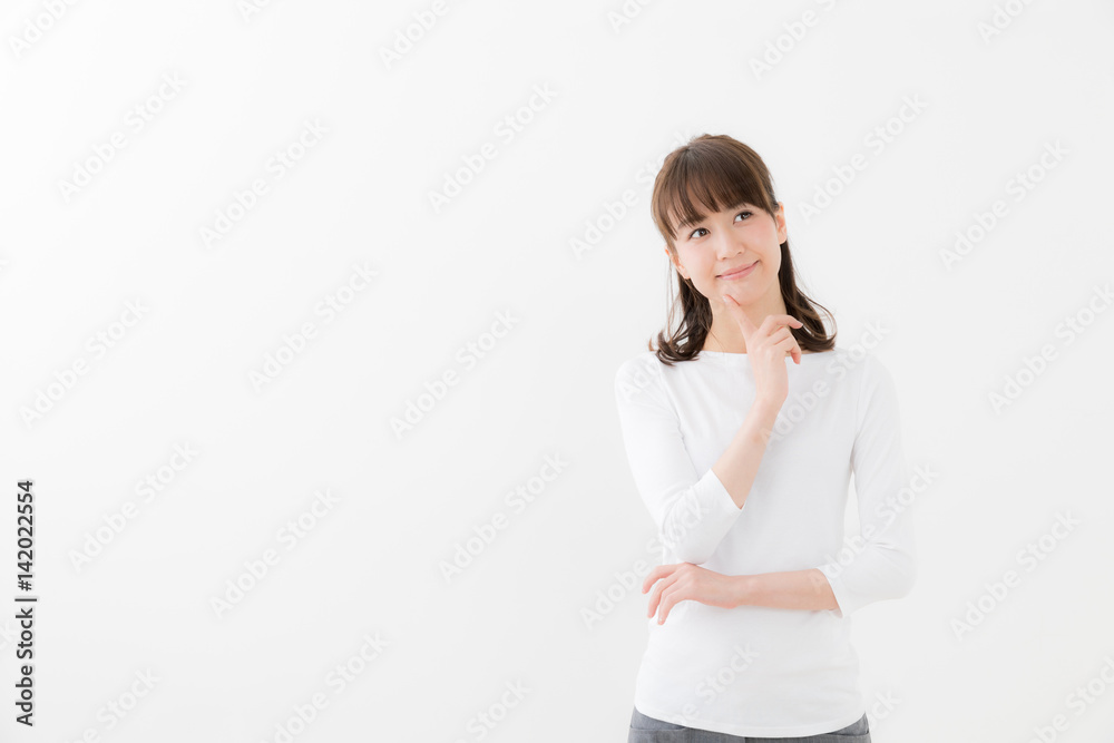 portrait of young asian woman isolated on white background portrait of young asian woman isolated on white background