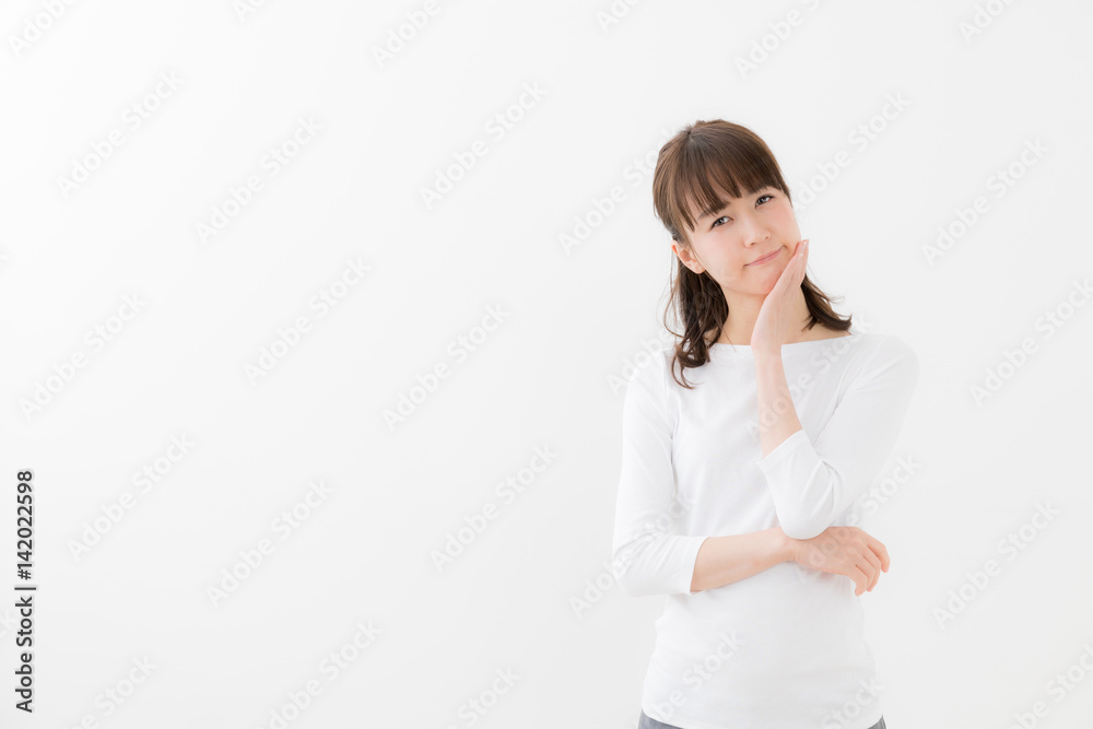 portrait of young asian woman isolated on white background portrait of young asian woman isolated on white background