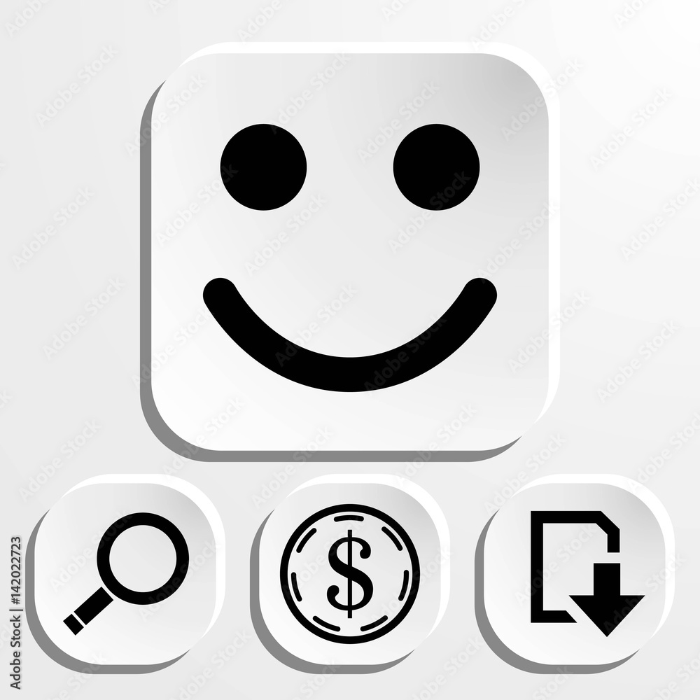 Fototapeta premium Smile icon stock vector illustration flat design