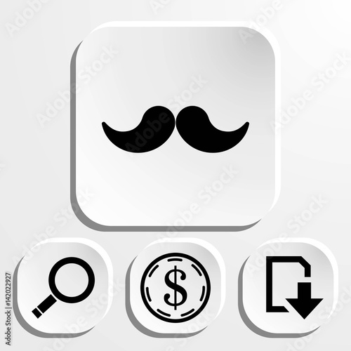 mustache icon stock vector illustration flat design