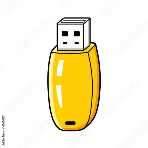 USB flash memory stick drive vector isolated.